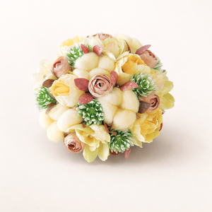 Sárga-zöld virágbox - otthon & életmód - dekoráció - asztal és polc dekoráció - asztaldísz - Meska.hu