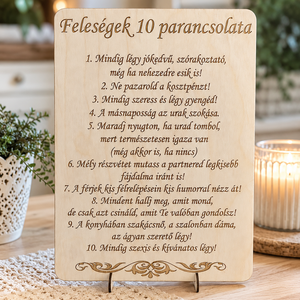 Feleségek 10 parancsolata � gravírozott fatábla - otthon & életmód - dekoráció - kép & falikép - táblakép - Meska.hu