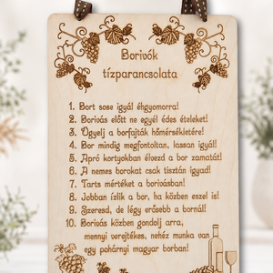 Borivók tízparancsolata � gravírozott fa falitábla20 - Meska.hu