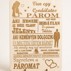 Csodálatos párom � gravírozott fatábla - otthon & életmód - dekoráció - kép & falikép - táblakép - Meska.hu