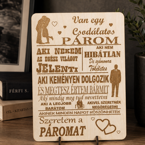 Csodálatos párom � gravírozott fatábla - otthon & életmód - dekoráció - kép & falikép - táblakép - Meska.hu