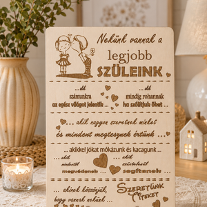 Legjobb szülők � gravírozott fatábla - otthon & életmód - dekoráció - kép & falikép - táblakép - Meska.hu