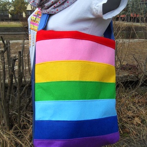 Tavasz kollekció / Szivárvány Csíkos Oldaltáska - Meska.hu