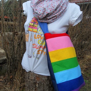 Tavasz kollekció / Szivárvány Csíkos Oldaltáska -  - Meska.hu
