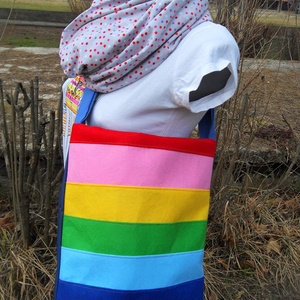 Tavasz kollekció / Szivárvány Csíkos Oldaltáska -  - Meska.hu