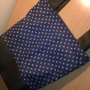 Vászon és bőr - virágos válltáska -  - Meska.hu