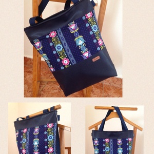 3in1 táska kék- magyaros minta -  - Meska.hu