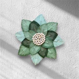 Makramé virág fali dekoráció, természetes anyagokból, föld színekben. Modern makramé fali dísz nappaliba, hálószobába   - otthon & életmód - dekoráció - fali és függő dekoráció - falra akasztható dekor - Meska.hu