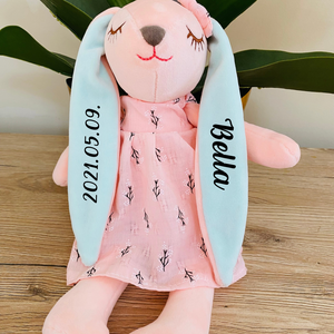 Névre szóló, személyre szabható plüss nyuszi, emlékőrző plüss  - otthon & életmód - dekoráció - dísztárgy - Meska.hu