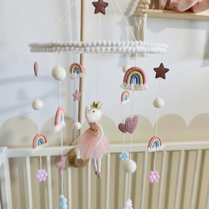 Pastell Dream Baba kiságyforgó balerina egérkével - Balerinás babaforgó makramé szivárványokkal, pasztell kiságyforgó , Otthon & Életmód, Babaszoba, gyerekszoba, Babaszoba dekoráció, Mindenmás, MESKA