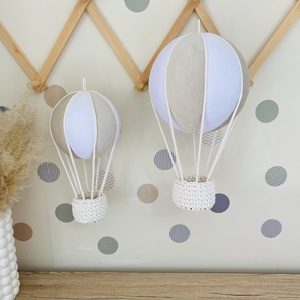 Hőlégballon szett babaszoba dekoráció - bézs színű nagy-közepes hőlégballon szett, Otthon & Életmód, Babaszoba, gyerekszoba, Babaszoba dekoráció, Mindenmás, Horgolás, MESKA