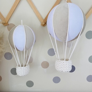 Hőlégballon szett babaszoba dekoráció - bézs színű nagy-közepes hőlégballon szett - otthon & életmód - babaszoba, gyerekszoba - babaszoba dekoráció - Meska.hu