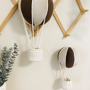 Hőlégballon szett babaszoba dekoráció - barna-bézs színű nagy-közepes hőlégballon szett, Baba - mama, Babaszoba dekoráció, Mindenmás, Horgolás, MESKA