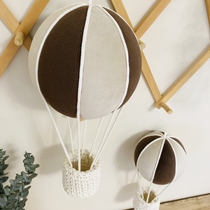 Hőlégballon szett babaszoba dekoráció - barna-bézs színű nagy-közepes hőlégballon szett - baba - mama - babaszoba dekoráció - Meska.hu