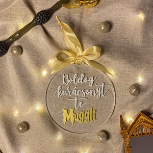 Harry Potter vicces plexi karácsonyfadísz szaténszalaggal - Meska.hu