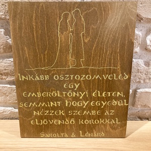 Egyedi Gyűrűk Uta esküvői fa tábla - Meska.hu