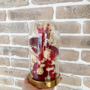 Szülőköszöntő, ballagási ajándék szárazvirágos búra PIROS - Meska.hu