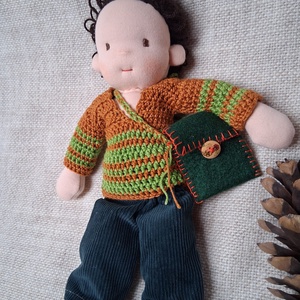 Waldorf jellegű baba, fiúbaba,  természetesjáték, rongybaba, puhababa, Játék & Sport, Baba & babaház, Öltöztethető baba, Baba-és bábkészítés, Varrás, MESKA