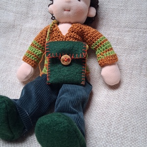 Waldorf jellegű baba, fiúbaba,  természetesjáték, rongybaba, puhababa - játék & sport - baba & babaház - öltöztethető baba - Meska.hu