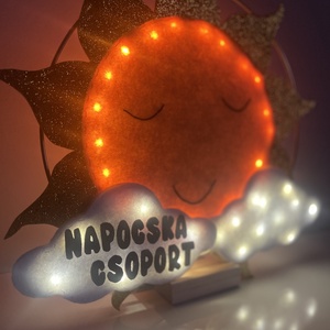 Napocska dekoráció - LED világítással - baba - mama - babaszoba dekoráció - éjszakai fény - Meska.hu