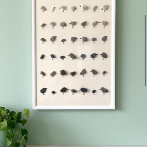 Madárka 42 KavicsMese kép keretben 22x31 cm, Otthon & Életmód, Dekoráció, Fali és függő dekoráció, Falra akasztható dekor, Fotó, grafika, rajz, illusztráció, MESKA