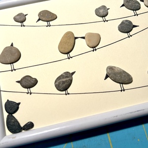 Madárka 17 KavicsMese kép keretben - otthon & életmód - dekoráció - kép & falikép - 3d képek - Meska.hu