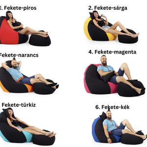 ALL IN Bicolor XXL Babzsákfotel Garnitúra ingyenes kiszállítással több színben - otthon & életmód - bútor - babzsákfotel - Meska.hu