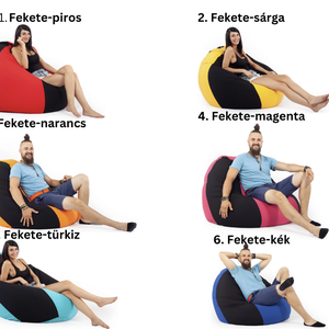 Bicolor XXL Babzsákfotel huzat - otthon & életmód - bútor - babzsákfotel - Meska.hu