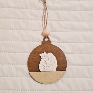 Jegesmacis karácsonyfa dísz, Karácsony, Karácsonyi lakásdekoráció, Karácsonyfadíszek, Famegmunkálás, MESKA