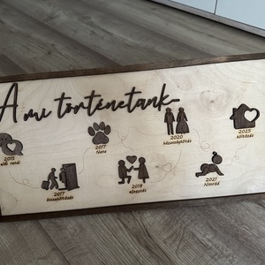 Életút tábla, Otthon & Életmód, Dekoráció, Fali és függő dekoráció, Falra akasztható dekor, Famegmunkálás, Gravírozás, pirográfia, MESKA