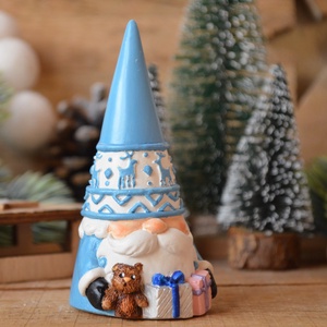 Skandináv stílusú Mikulás - kék, Karácsony, Karácsonyi lakásdekoráció, Karácsonyi manók, figurák, Festett tárgyak, Gipszöntés, MESKA