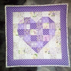 Falikép a lila szín szerelmeseinek, Otthon & Lakás, Dekoráció, Fali és függő dekoráció, Falra akasztható dekor, Patchwork, foltvarrás, Meska