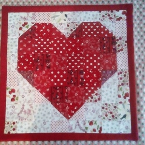 My Valentine! Patchwork Valentin napi díszpárna huzat, szív mintával -  - Meska.hu