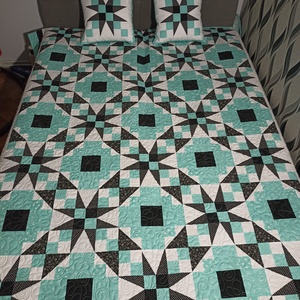 Csillagok ritmusa patchwork ágytakaró - otthon & életmód - lakástextil - ágytakaró - Meska.hu