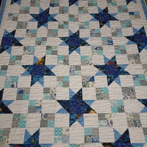 Double friendship star (Kettős barátság csillag) patchwork ágytakaró, takaró, Otthon & Életmód, Lakástextil, Ágytakaró, Patchwork, foltvarrás, Varrás, MESKA