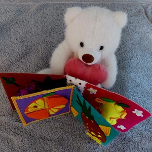 Babuló tanuló csendeskönyv, Kalandok a gyümölcsösben, Baba - mama, Baba játékok, Textilkönyv & Babakönyv, Varrás, Hímzés, MESKA