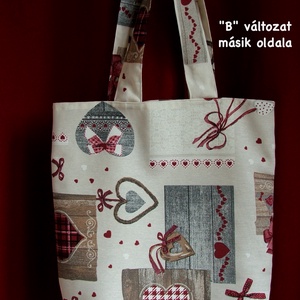 Szíves, madárkás táska - táska & tok - bevásárlás & shopper táska - shopper, textiltáska, szatyor - Meska.hu