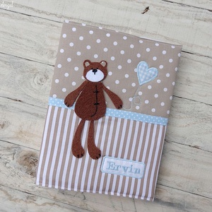 Baba FOTÓALBUM névvel hímezve, kék macis, Bear and Bunny -  - Meska.hu