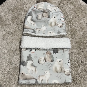 Csősál - bojtos sapka szett - ruha & divat - sál, sapka, kendő - sapka & sál szett - Meska.hu