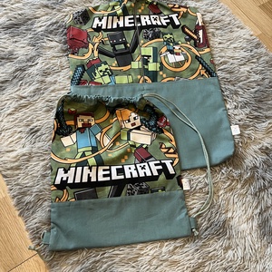 Minecraft mintás ovis vállfás zsák és tornazsák szett - Meska.hu