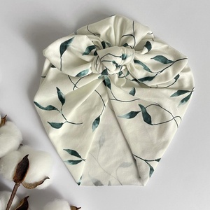 Baba turbán sapka - levelek, Ruha & Divat, Gyerekruha, Babasapka, Varrás, MESKA