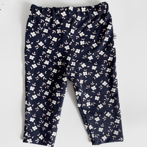 Baba leggings - sötétkék virágos (56-os), Ruha & Divat, Babaruha & Gyerekruha, Nadrág, Varrás, MESKA