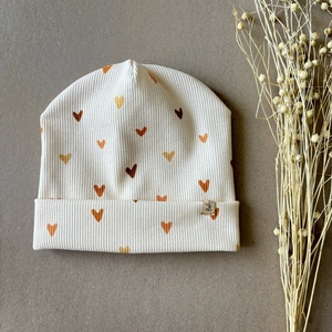 Szivecskés beanie sapka - több méretben, Ruha & Divat, Babaruha & Gyerekruha, Babasapka, Varrás, MESKA