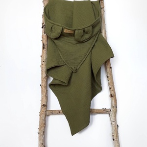 Duplagéz kapucnis törölköző - army green - Meska.hu