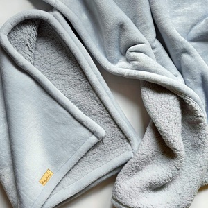 Meleg sherpa takaró  szürkés kék  több méretben - Meska.hu