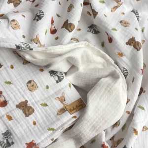 Dupla rétegű duplagéz takaró - állatos / törtfehér, Baba - mama, Baba ágynemű, Babatakaró, gyerek pléd, Varrás, MESKA