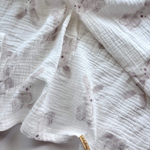 Muszlin pelenka - nyuszika - fehér, Baba - mama, Baba ágynemű, Babatakaró, gyerek pléd, Varrás, MESKA