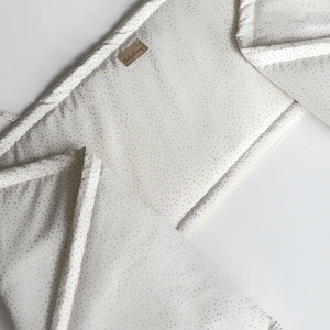 Rácsvédő � krém pöttyös, Baba - mama, Baba ágynemű, Rácsvédő & Baldachin, Varrás, MESKA