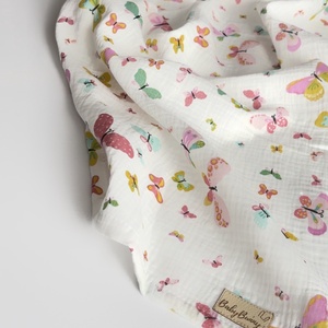 Duplagéz baba takaró - pillangós, Baba - mama, Baba ágynemű, Babatakaró, gyerek pléd, Varrás, MESKA