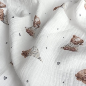 Muszlin pelenka - macika - baba - mama - baba ágynemű - babatakaró, gyerek pléd - Meska.hu